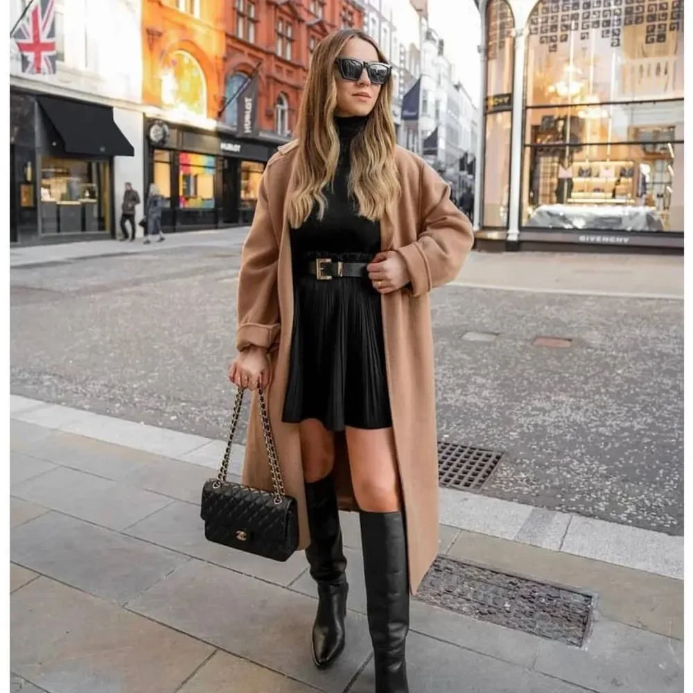 Mango Wool Blend Belted Coat Bloggers Fav New - Picture 9 of 16